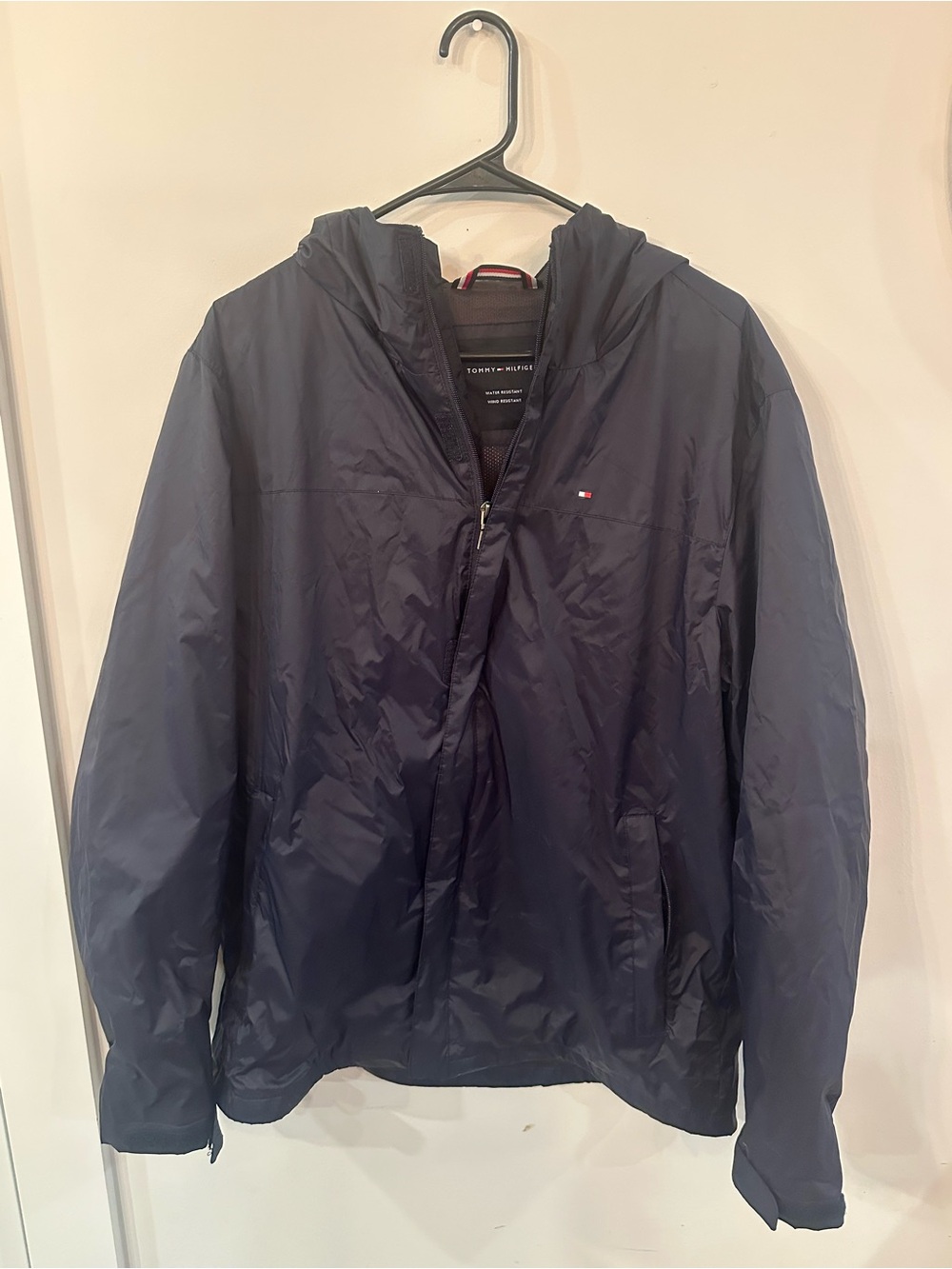 Tommy Hilfiger Navy Hooded Rain Jacket